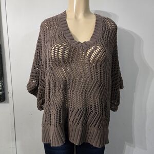 Lane Bryant Taupe V-Neck Sweater